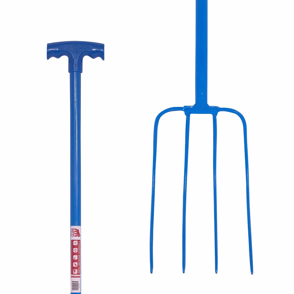 Red Gorilla - 4 Prong Manure Fork with T Handle