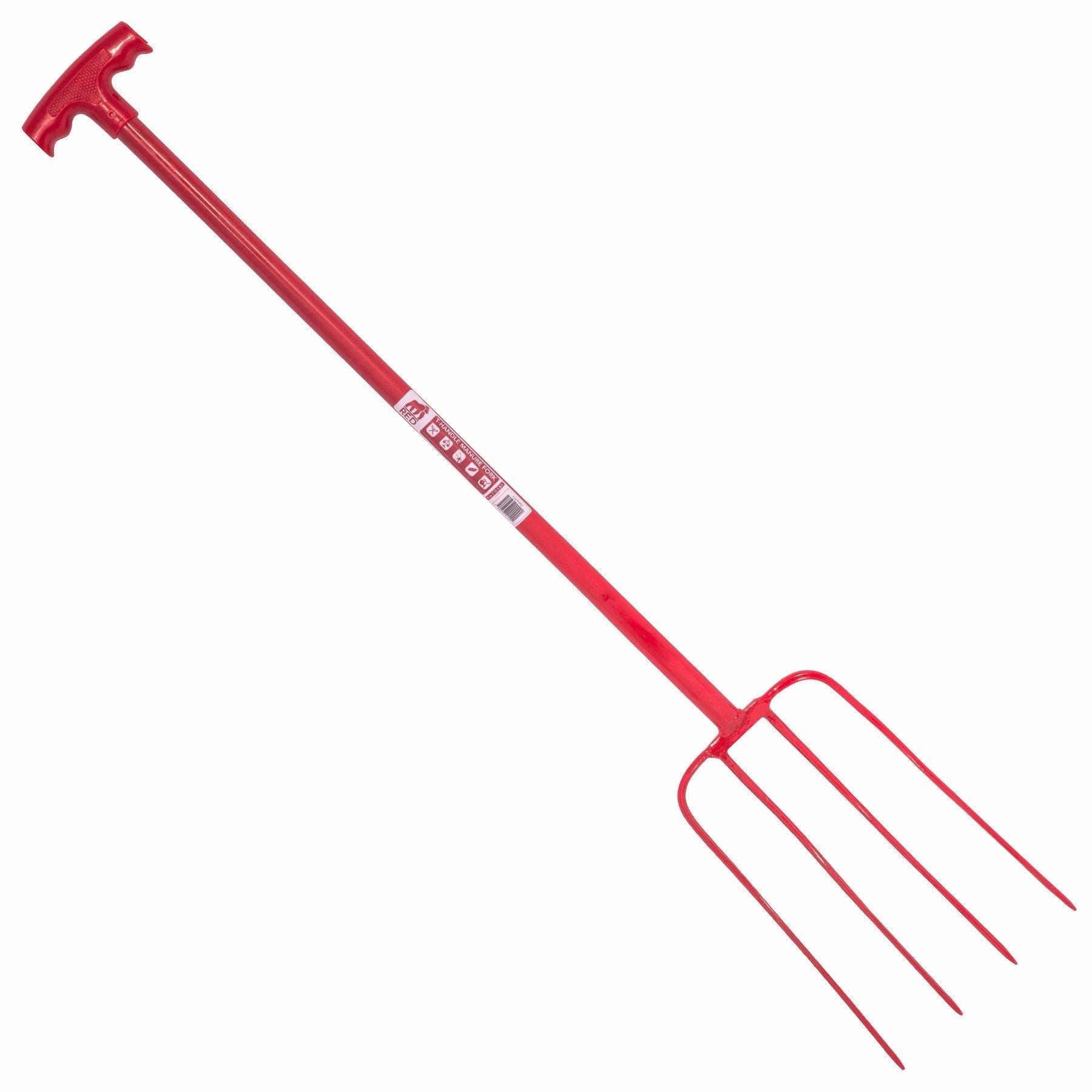 Red Gorilla - 4 Prong Manure Fork with T Handle