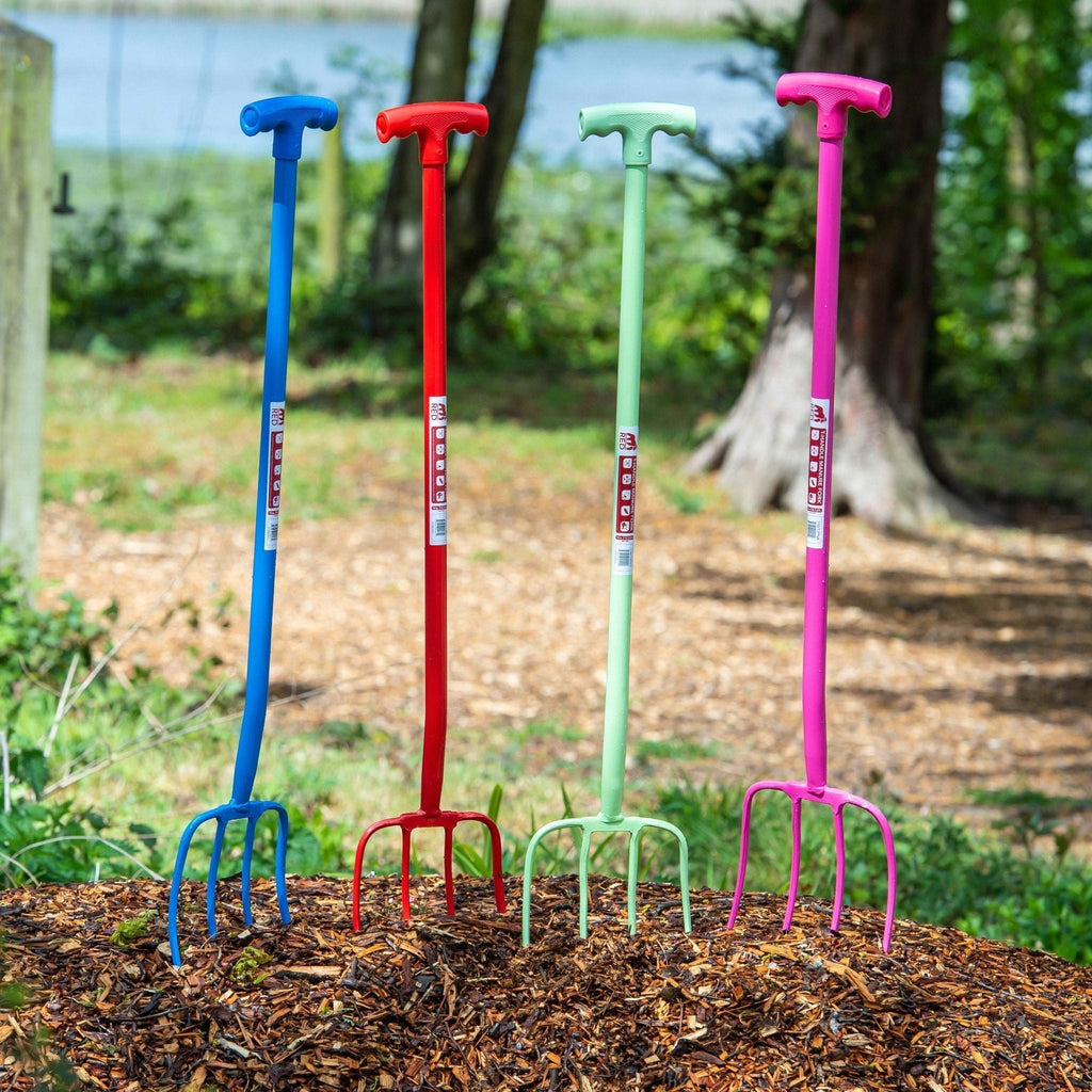 Red Gorilla - 4 Prong Manure Fork with T Handle