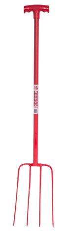 Red Gorilla - 4 Prong Manure Fork with T Handle