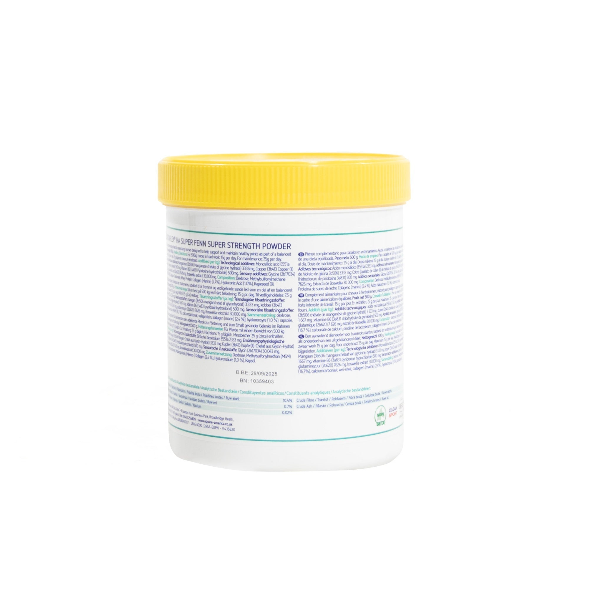 Cortaflex Super Strength Powder 500g Back Label