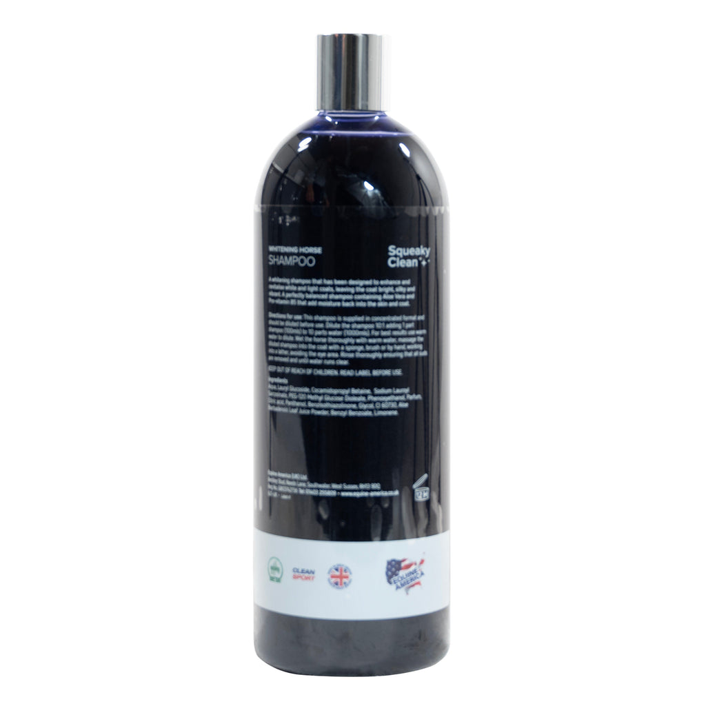 Squeaky Clean Whitening Shampoo Back Label