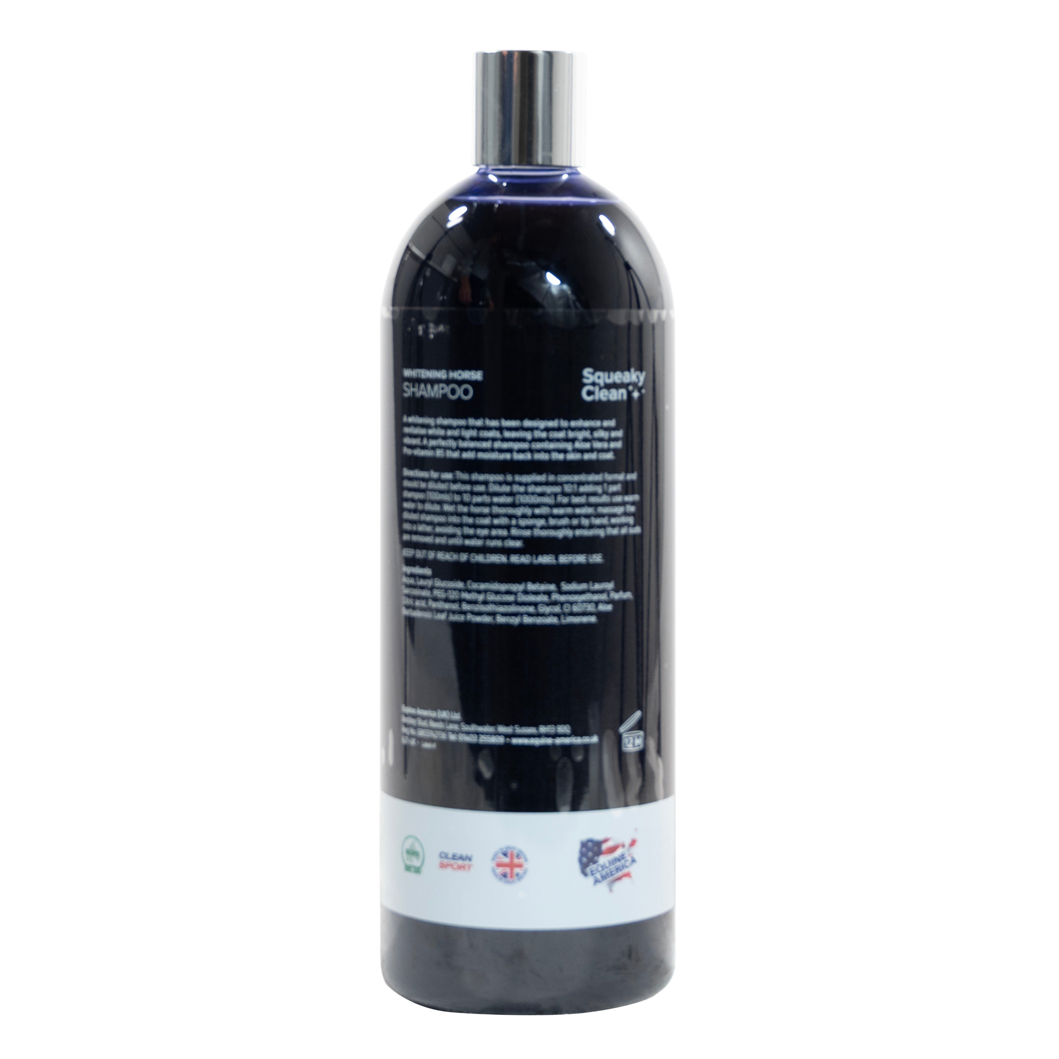Squeaky Clean Whitening Shampoo Back Label