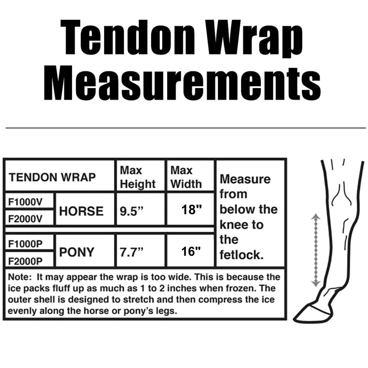 Tendon Leg Wrap - Pair with 4 Cold Inserts